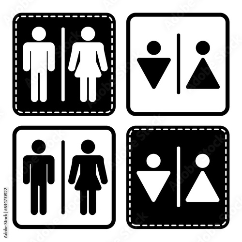 Toilet vector icons set, Sign Symbol Icon Pictogram	
