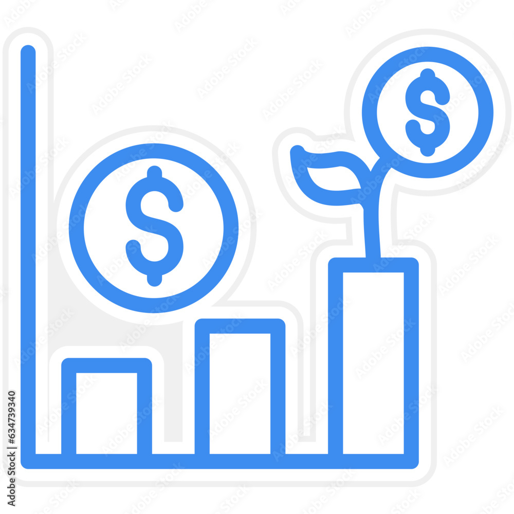 Vector Design Business Growth Icon Style Vector Design Business Growth Icon Style