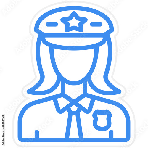 Vector Design Lady Police Icon Style
