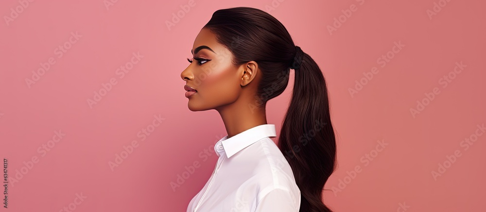 Close up portrait of an elegant African American woman in a classic ...