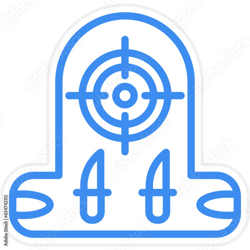 Vector Design Red Dot Sight Icon Style