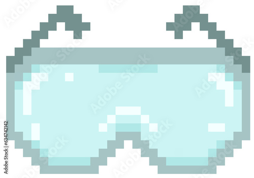 Isolated safety goggle in pixel art and transparent background © ksnowf