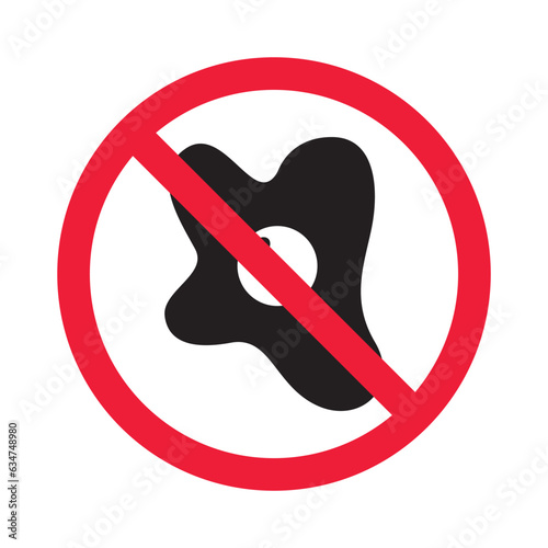 Forbidden fried egg vector icon. Warning, caution, attention, restriction, label, ban, danger. No eggs flat sign design pictogram symbol. No egg icon