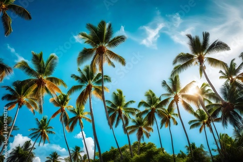 palm trees and blue sky © UMR