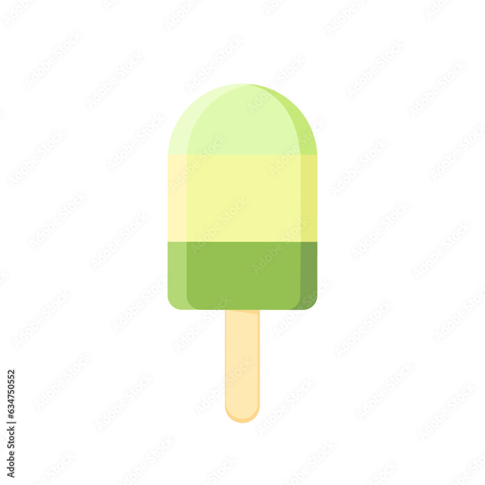Ice cream isolated on white background. Lemon and mint ice cream. Vector frozen food illustration. Ice cream isolated on white background. Lemon and mint ice cream. Vector frozen food illustration.