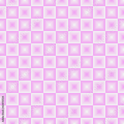 Vector illustration of pink square step color seamless pattern background. Geometry shape background.