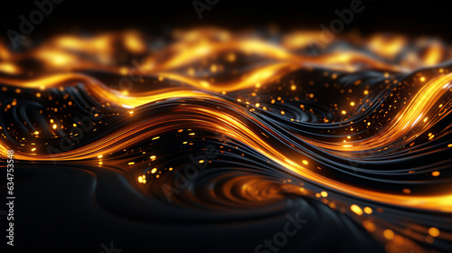 Abstract gold Glowing Edges background Liquify 3d Rendering 4k Ultra hd
