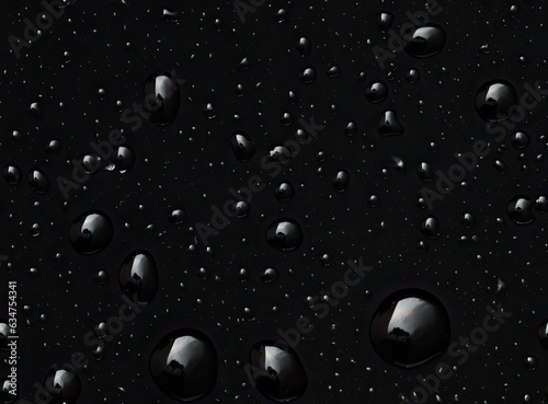 Drops of water on a black background. SEAMLESS PATTERN. SEAMLESS WALLPAPER.
