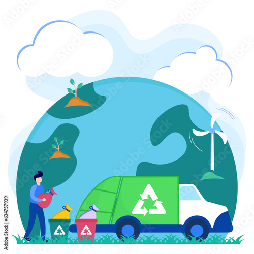 Illustration vector graphic cartoon character of environmental Conservation