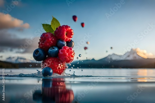 berries in water