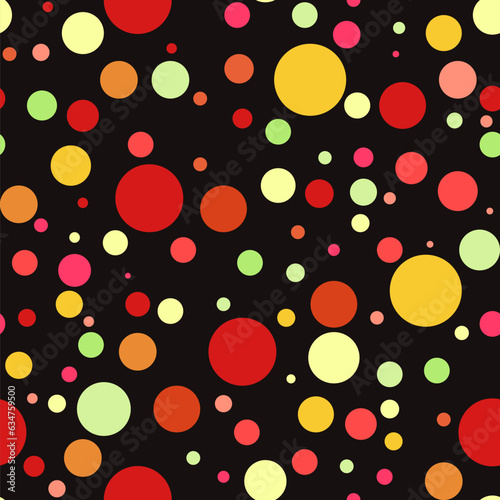 cheerful festive seamless pattern with colorful confetti on a black background