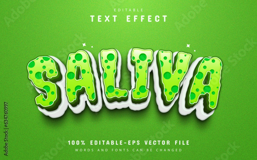 Green saliva 3d text effect editable photo