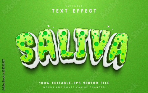 Green saliva 3d text effect editable