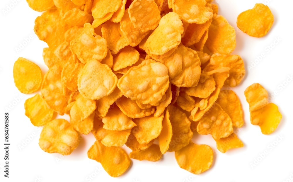 Corn flakes isolate on a white background Corn flakes isolate on a white background