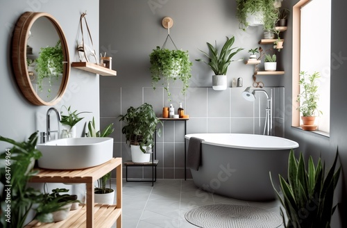 Modern clean bathroom interior  generative ai