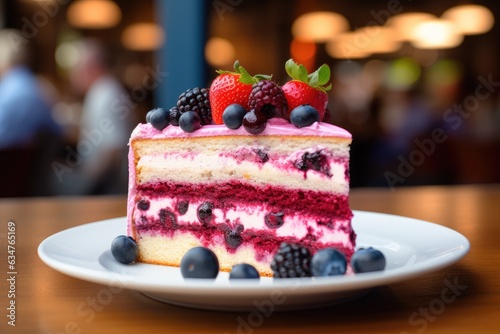 slice of fresh berry cake