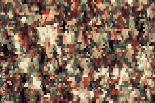 Digital seamless pixel camouflage pattern texture background