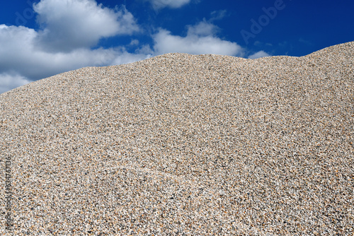 quarrying of gravel and sand in a gravel pit - background pebbles