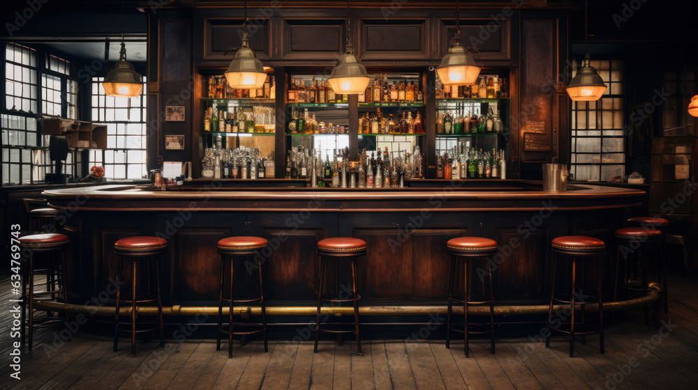 the interior of bar