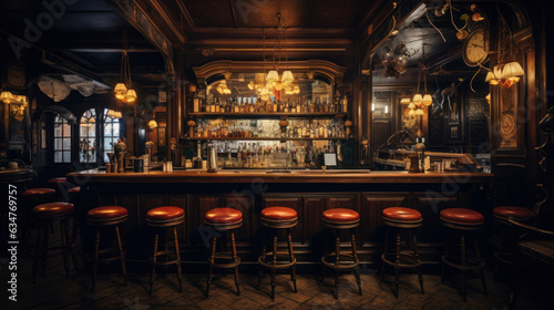 the interior of bar