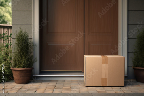 parcel box placed in front of the door