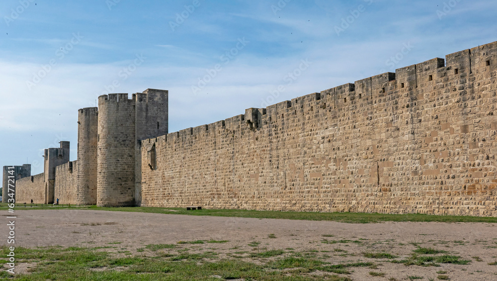 scenic view of Aigues-Mortes in occitania in france