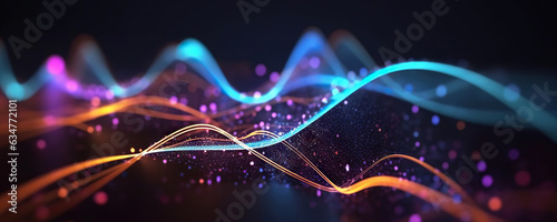 Abstract digital background. Can be used for technological processes, neural networks and AI, digital storages, sound and graphic forms, science, education, etc.