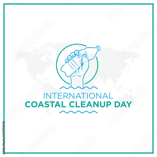 Coastal cleanup day greetings vector.