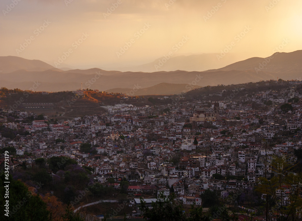 Taxco, the silver city in the sunset