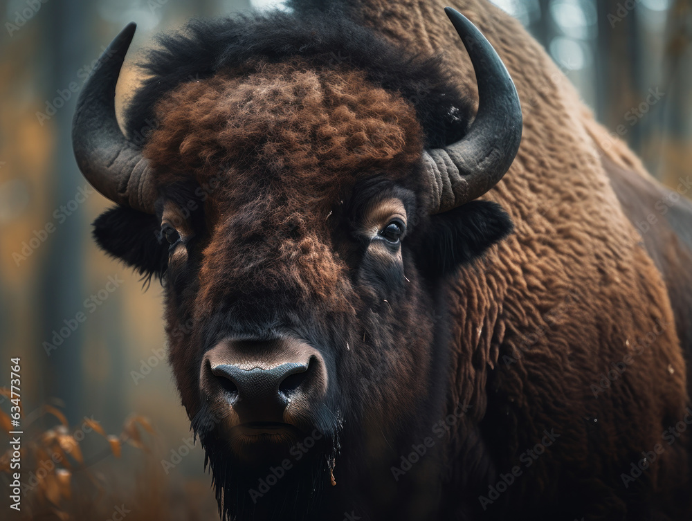 Bison portrait created with Generative AI technology Bison portrait created with Generative AI technology