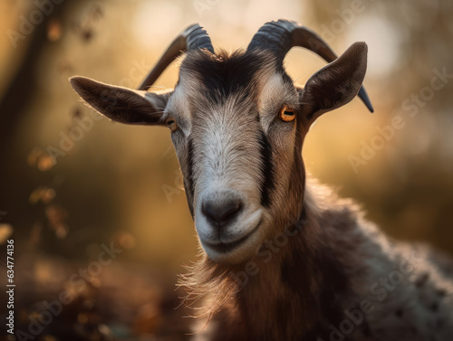 Goat portrait created with Generative AI technology