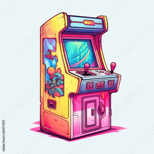 Retro video game, Video game machine 90shigh quality ai image generated photo