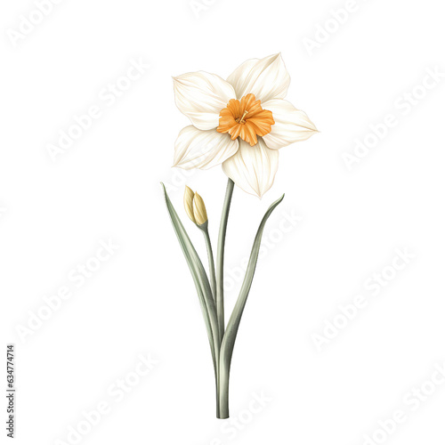 daffodil isolated on white or transparent background  PNG