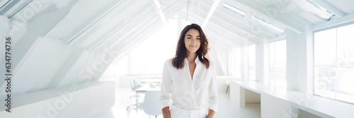 Free Download Portrait of a latino american business woman in a bright modern office - GFXLoad