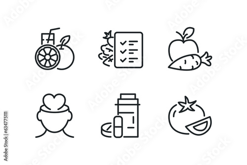 Proper nutrition. Editable line. Vector