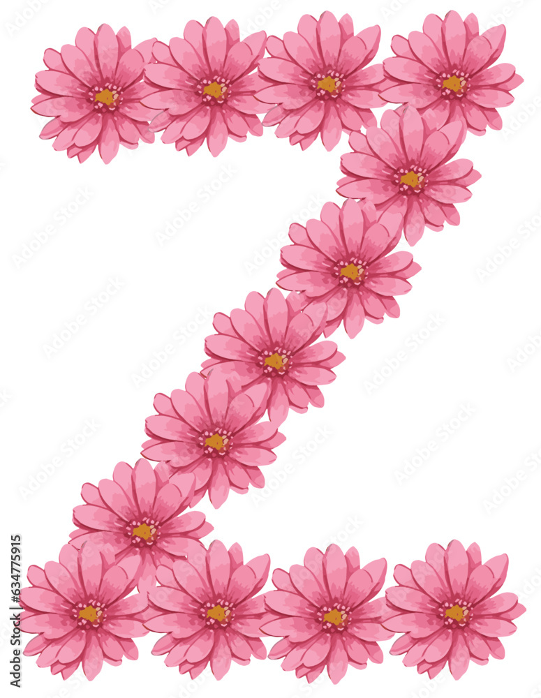 Alphabet Floral Font Z ,  Alphabet vector