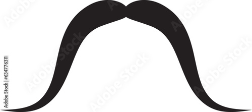 Moustache vector icon. Black retro style mustache. Shave barber vintage man face