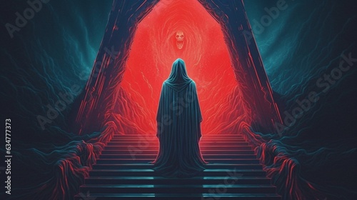 horror book cover illustration.Generative AI