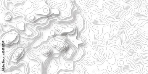 Abstract background with a wave grid map and topography map and seamless pattern with lines White wave paper curved reliefs abstract background, Abstract topographic contours map background. 