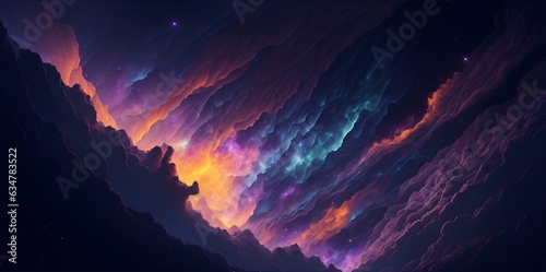 Heavenly colorful clouds. AI generated illustration