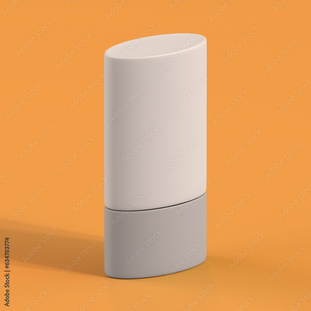 Monochrome Bottle on Orange Background, 3d Rendering Monochrome Bottle on Orange Background, 3d Rendering