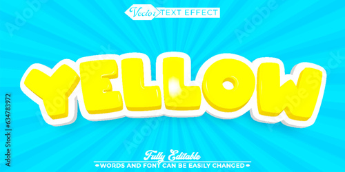 Cartoon Yellow Vector Editable Text Effect Template