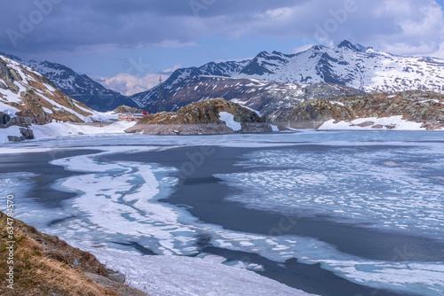 snow covered mountains