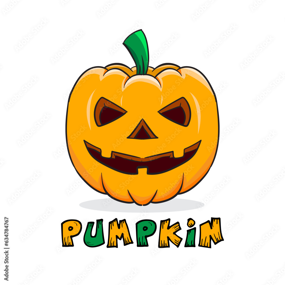 pumpkin vector illustration for halloween design with cartoon style