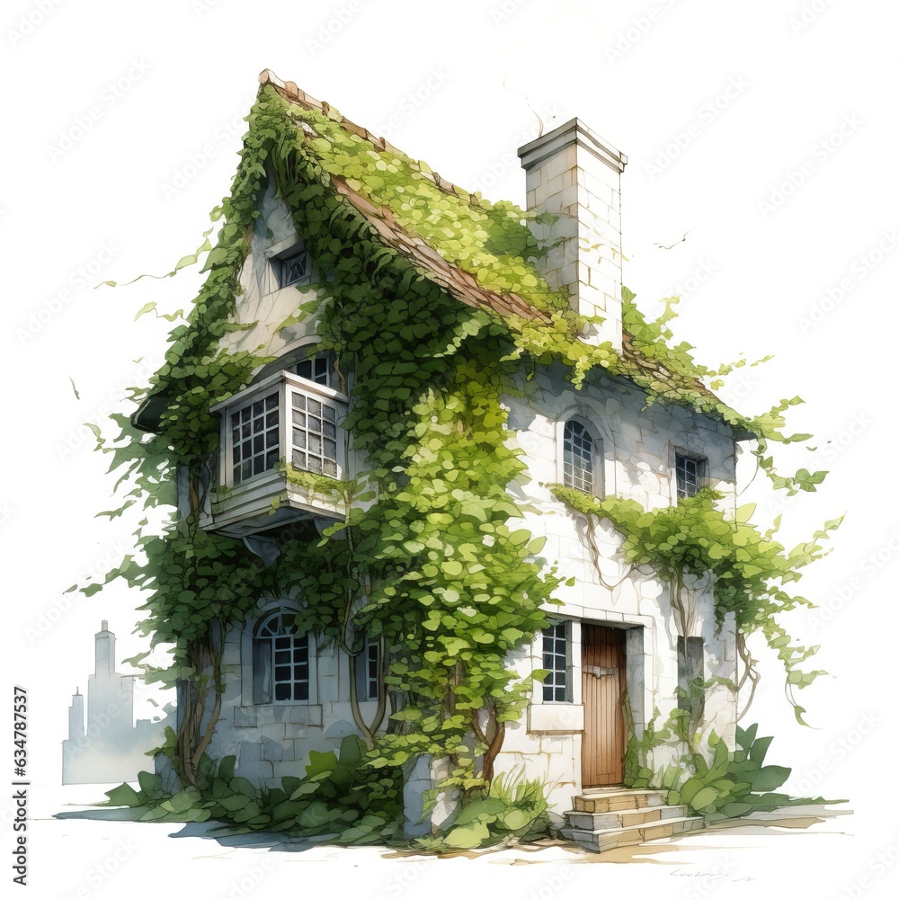 House anime style, House white background high quality ai image generated