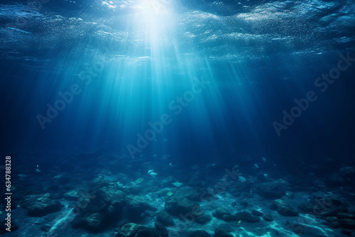Deep sea in the ocean.Generative Ai. © Inlovehem