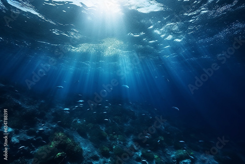 Deep sea in the ocean.Generative Ai.