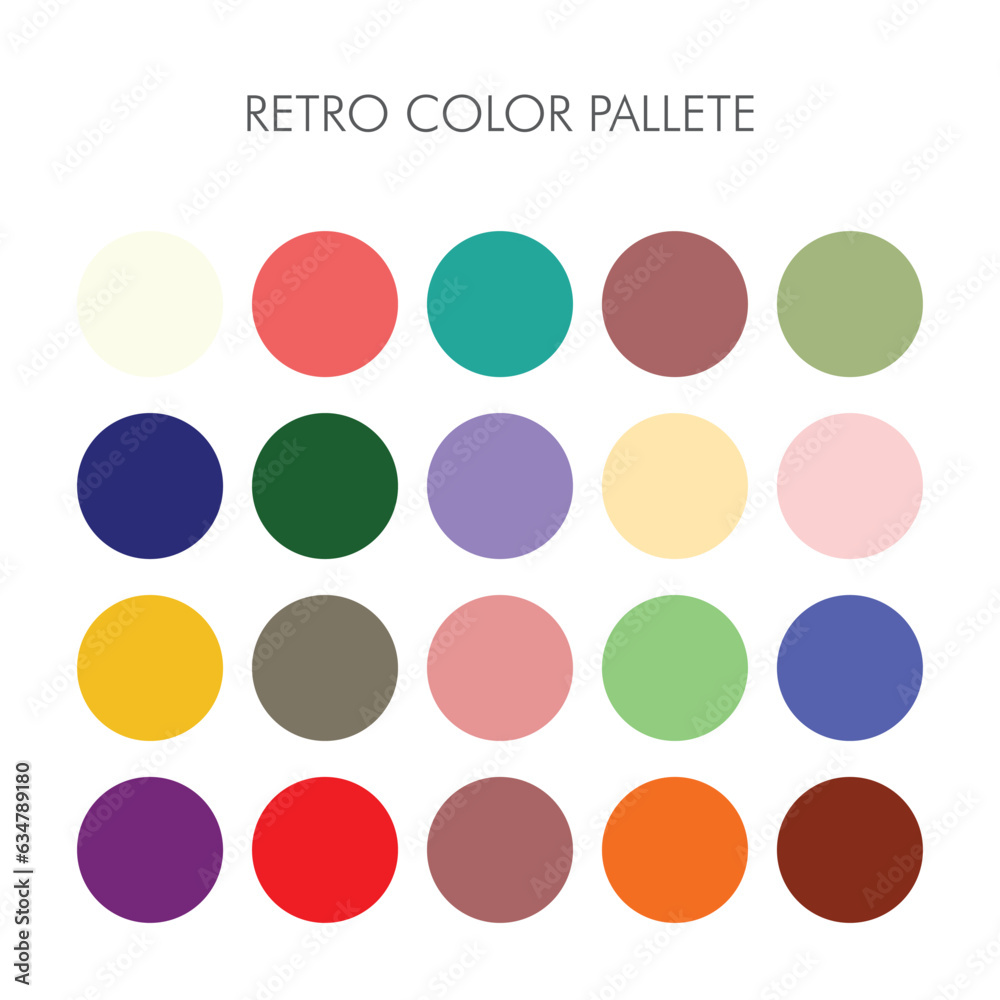 Set of retro color palette