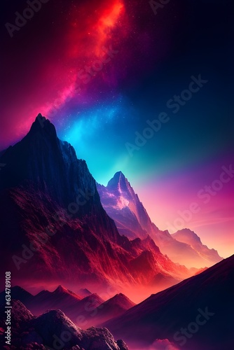 colorfull back ground with montains
