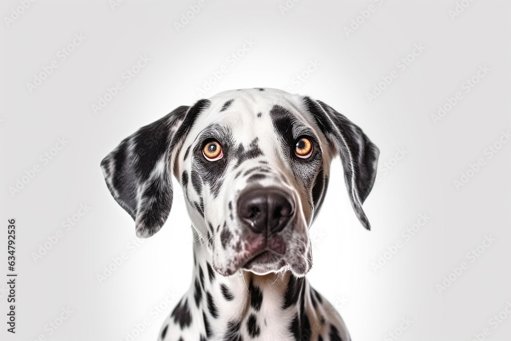 Portrait of dog isolate on white background.Generative Ai.